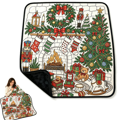 DIY Coloring Graffiti Christmas Blanket Drawing Blanket for Adults - Style4