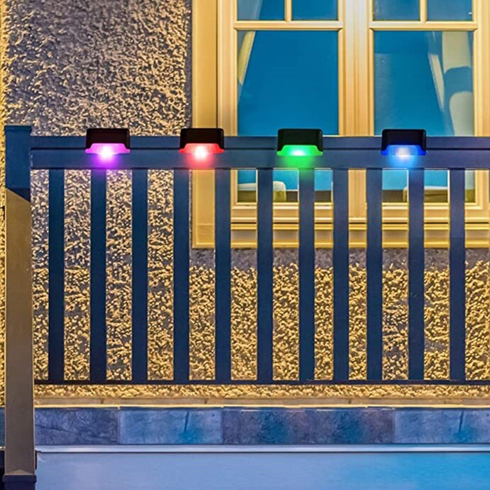 4Pcs LED Solar Fence and Step Lights -Mixed Color