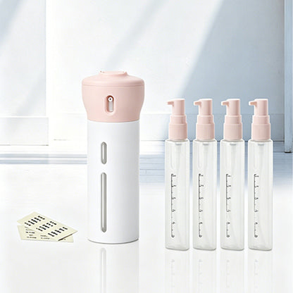 4-In-1 Travel Dispenser Bottle Set for Shampoo Lotion-Pink