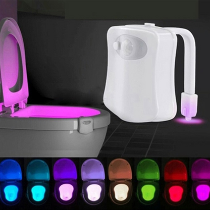 LED Body Sensor Bathroom Toilet Lamp 8 Colors Toilet Night Light
