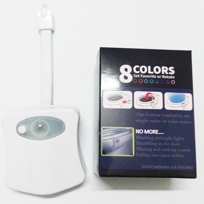 LED Body Sensor Bathroom Toilet Lamp 8 Colors Toilet Night Light