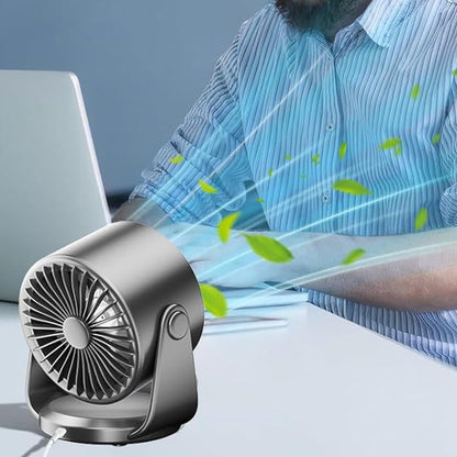 Quiet Table Fans Wall-Mounted Digital Display Rechargeable Fan for Home Office Kitchen Travel Camping Black