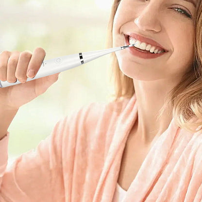 6-in-1 Electric Ultrasonic Teeth Calculus Remover Oral Tooth Cleaner White