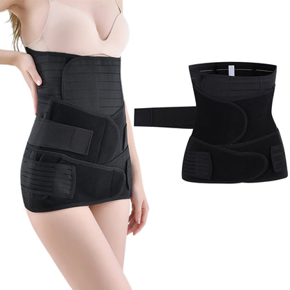 3 in 1 Postpartum Belly Band Waist Shapewear - Black