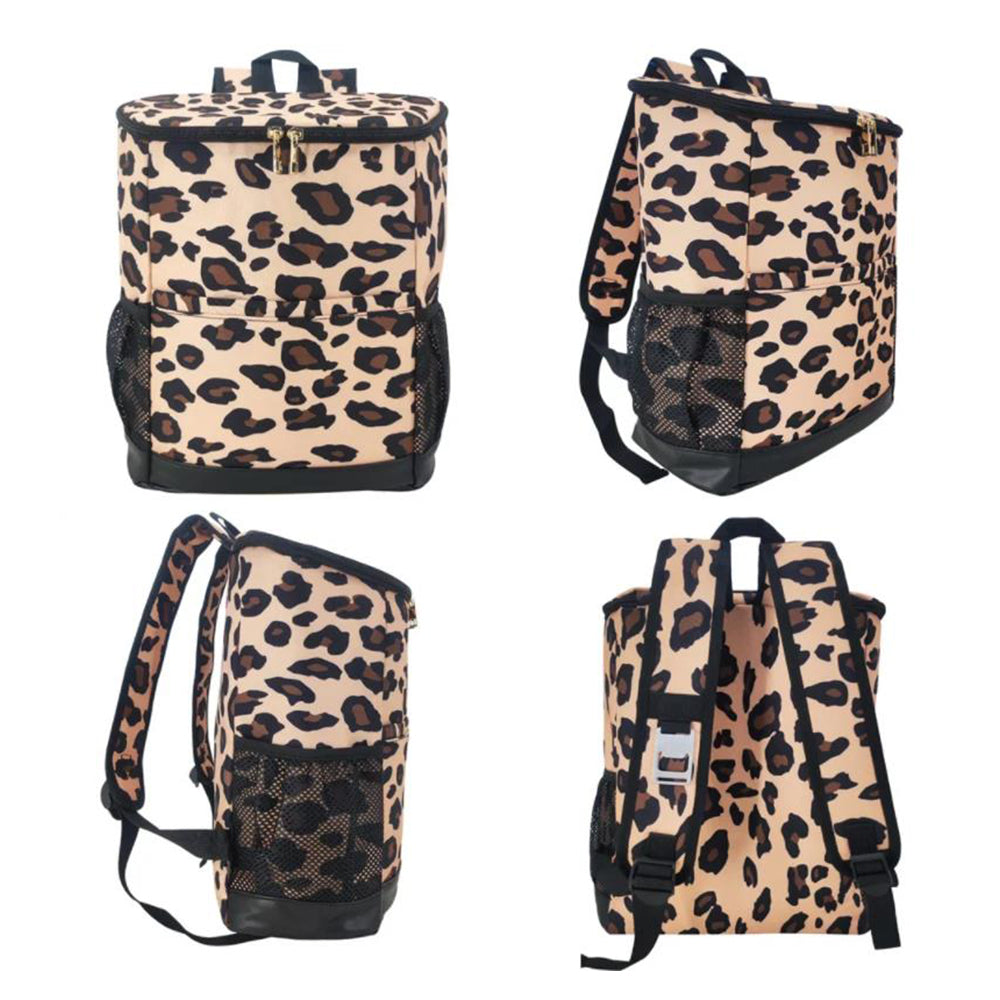 Cooler Backpack Insulated Backpack Leak-proof Cooler Bag for Camping Fishing Lunch Picnic Leopard Color