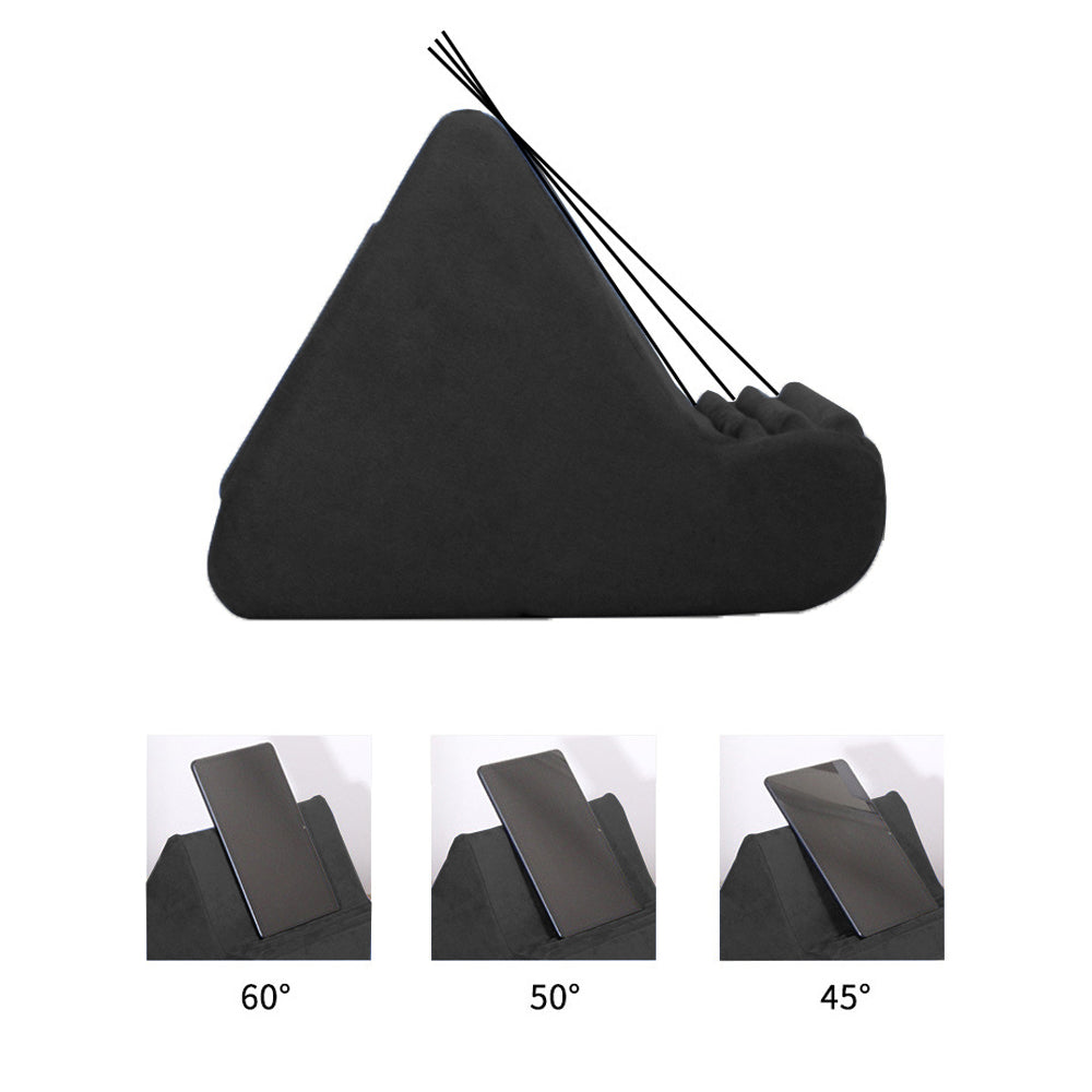 Multi-Angle Tablet Holder Compatible with iPads Lazy Holder Stand for Bed and Desk with 2 Pockets Black