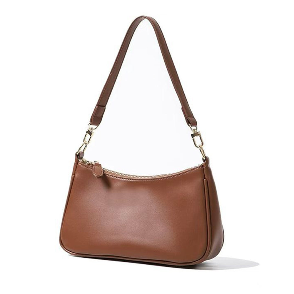 Shoulder Bag with Chain and Strap Design ¨C Underarm Purse Handbag for Women Brown