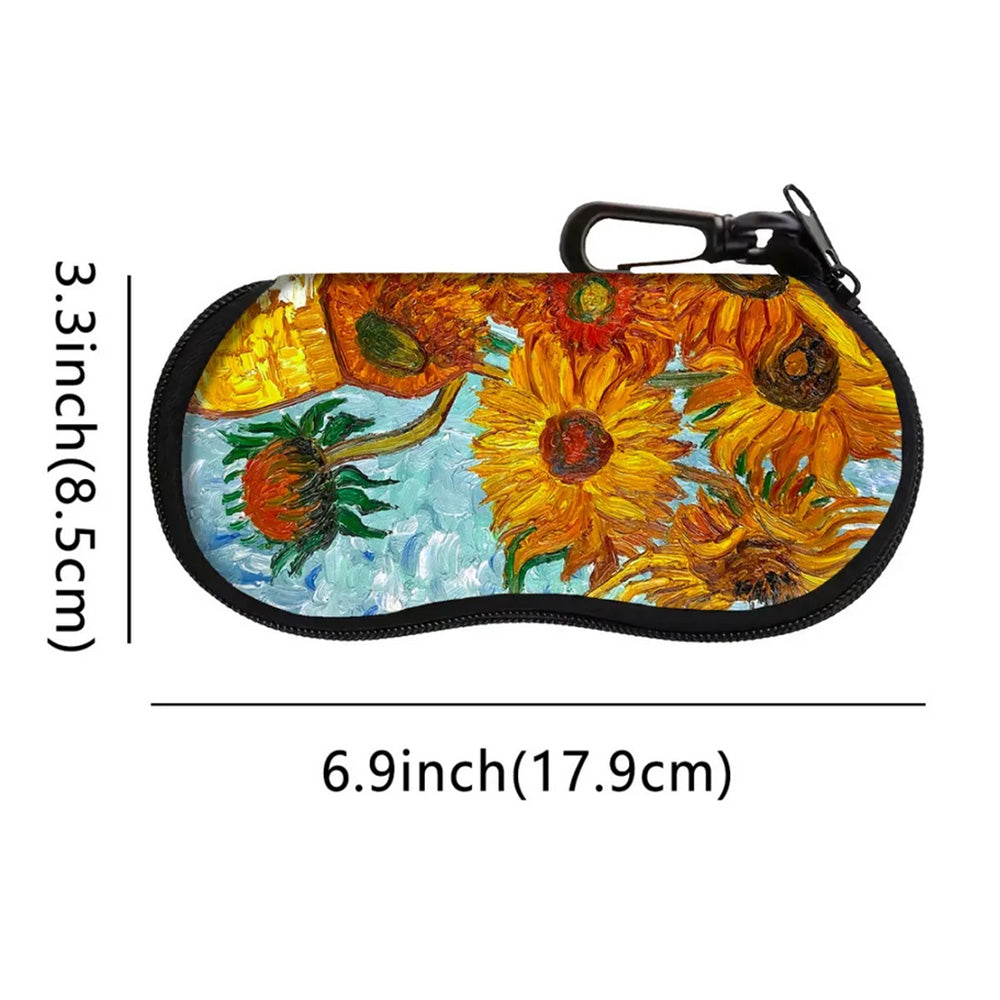 Glasses Case Scratch-Resistant Zipper Sunglasses Pouch for Travel-Orange