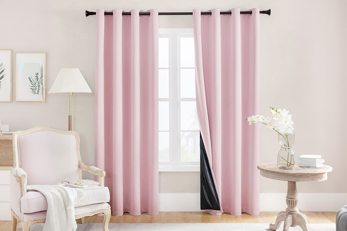 2 Pack 100 Percent Blackout Curtains - Pink