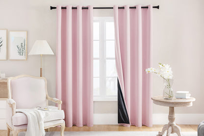 2 Pack 100 Percent Blackout Curtains - Pink