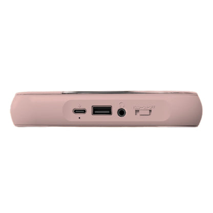 Portable Bluetooth CD Player Supports USB /Wired Playback Rechargeable Walkman Pink