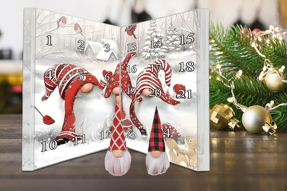 Christmas Gnomes Advent Calendar 2025 24-day Countdown Calendar Dwarf Ornaments-24 Gnome