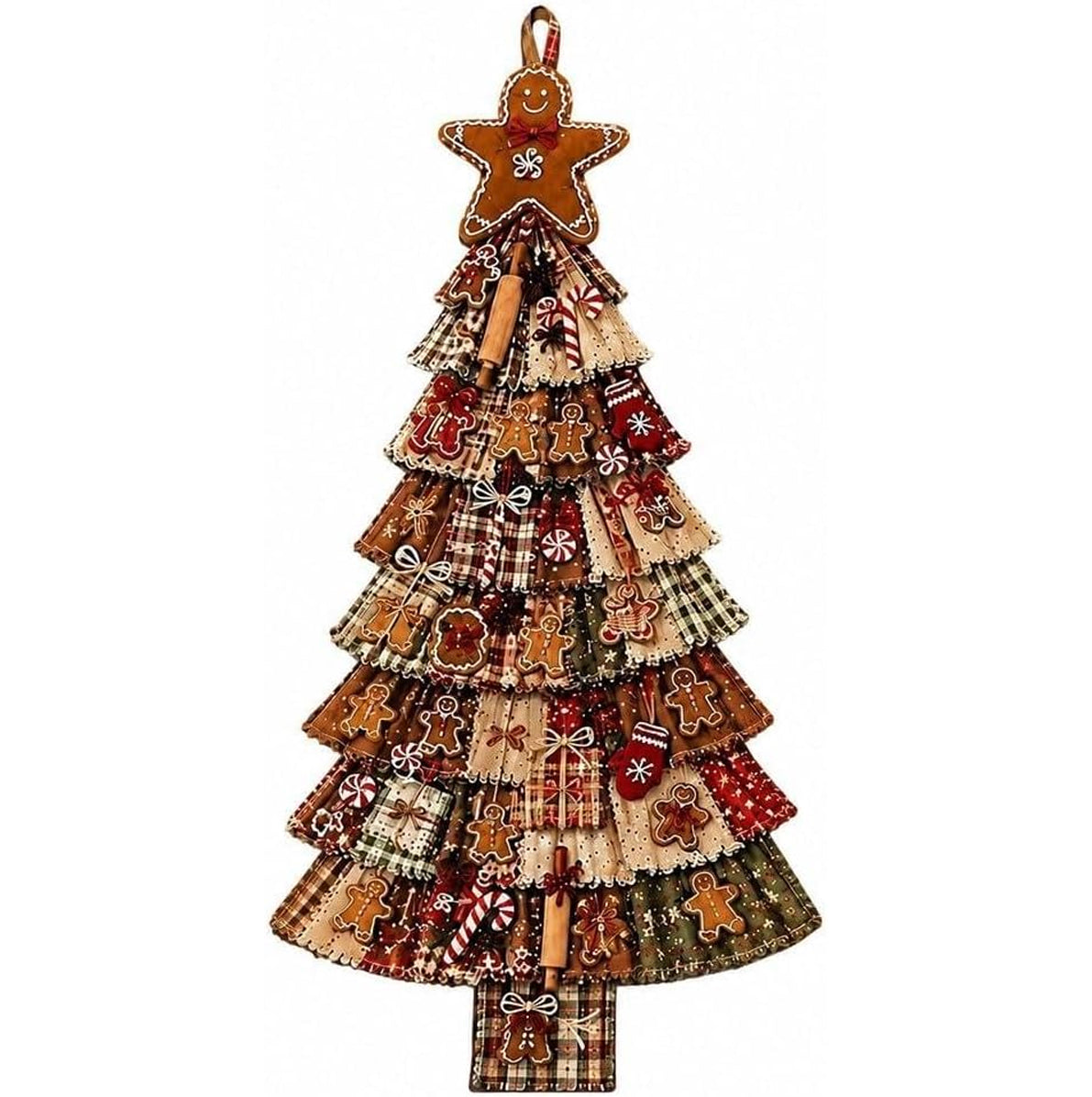 Christmas Tree Door Hanging Kit DIY Quilted Ornament - Red