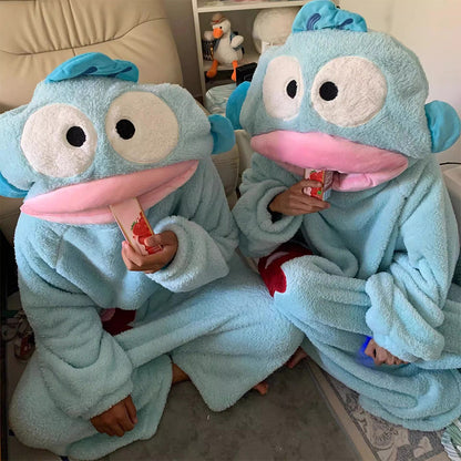 Monster Onesie Big Mouth Monster Onesie Soft Plush Loungewear for Sleeping-Blue