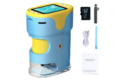 1000X Digital Pocket Microscope Rechargeable Handheld Portable Microscopes For Kids-Blue