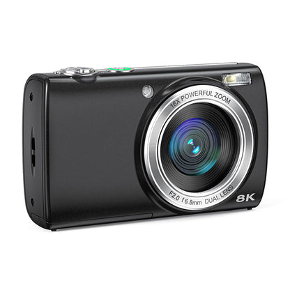 8K Dual Lens Digital Camera - Black