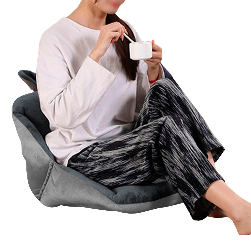 Rabbit Ears Shaped Chair Cushion with Backrest Seats Cushion for Home Office Chair Grey