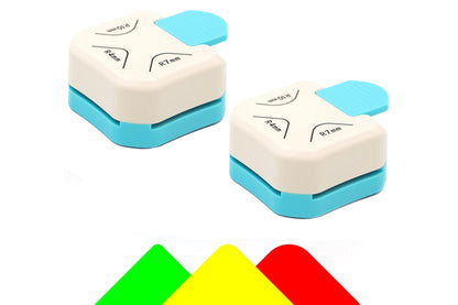 2 Piece 3-In-1 Corner Rounder Paper Round Corner Edges Punch - White