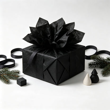 10 Crepe Paper Sheets for Gift Wrapping and Flower Crafts - Black
