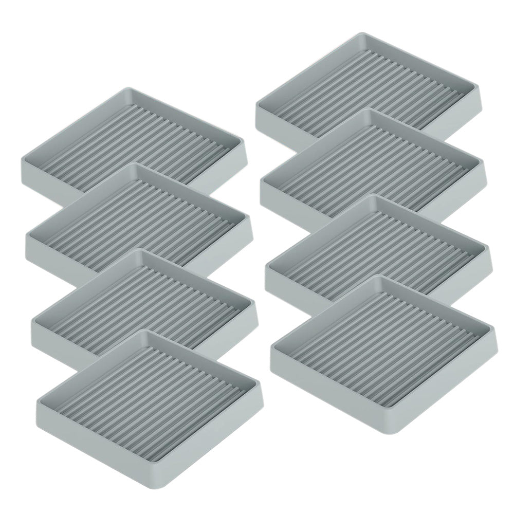 8 Piece Rubber Furniture Leg Floor Protectors - Grey