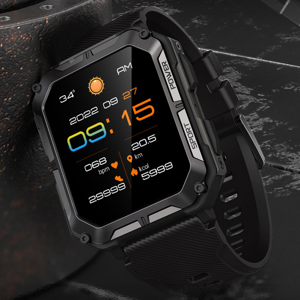 Military Smart Watches for Men Bluetooth Tactical Outdoor Sports Fitness Watch Tracker Compatible with Android iOS Black