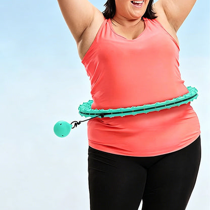 32 Section Detachable Weighted Hula Hoop Adjustable 26 to 58 Inches-Green
