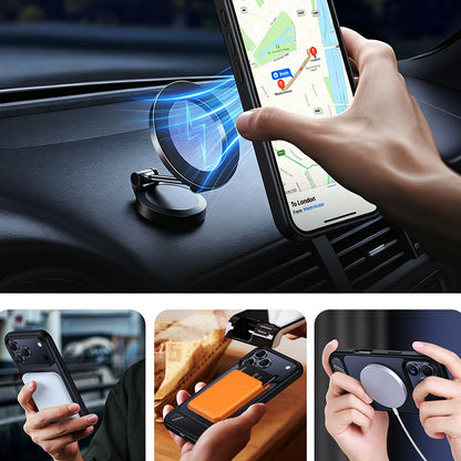 Shockproof Foldable Stand Case for iPhone 18 Series - Black