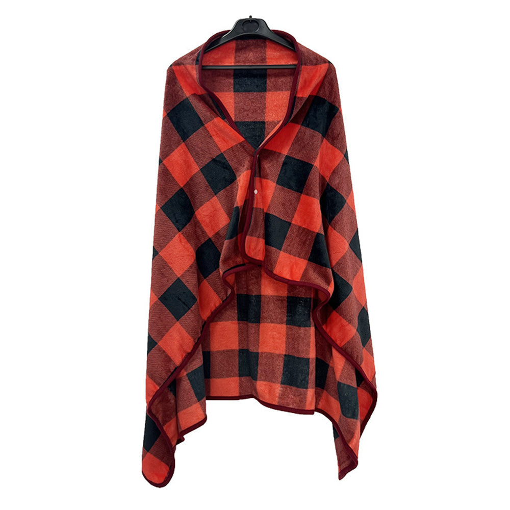 3-in-1 Travel Plane Shawl Blanket Multi-Functional Pillow Cloak Red