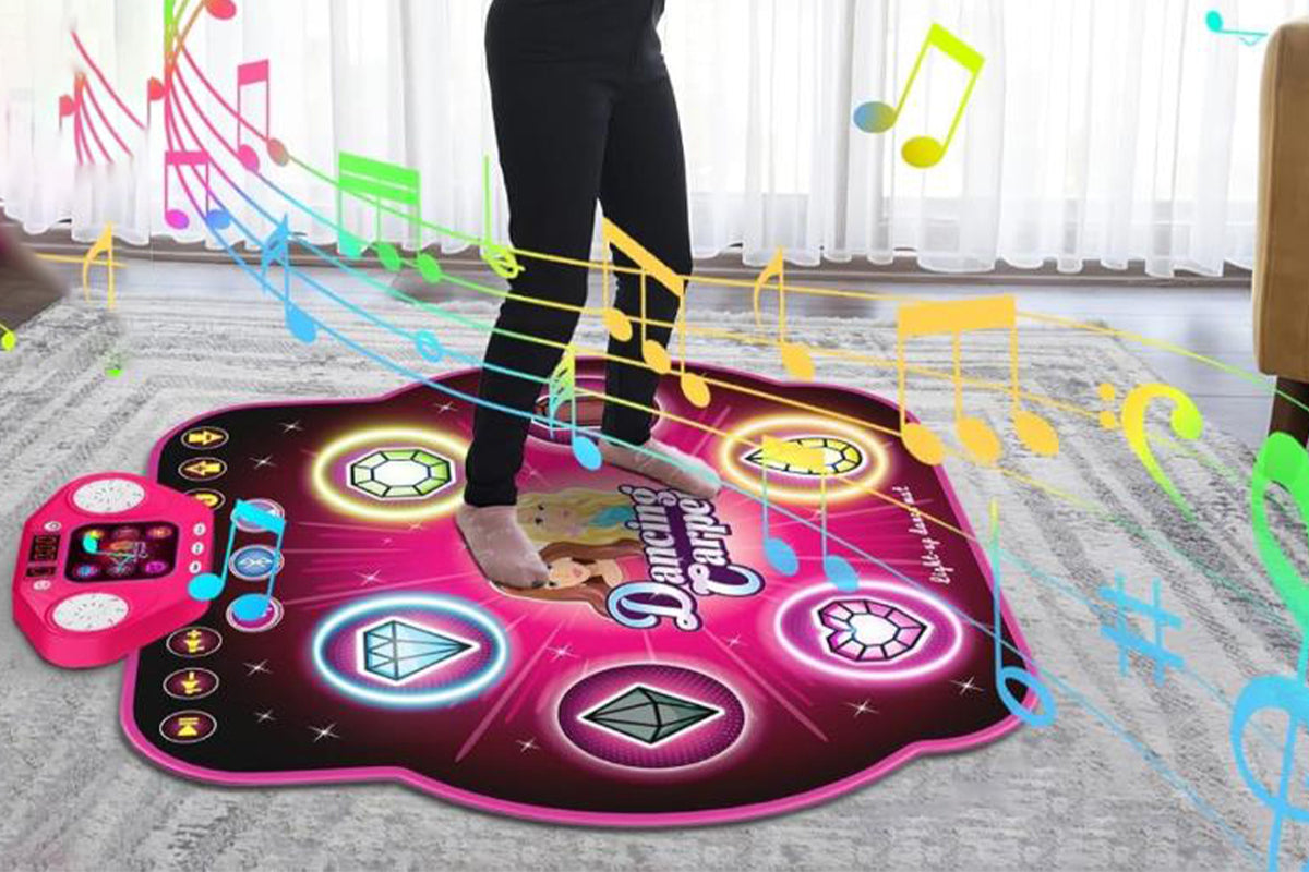 Dance Mat Toys Electronic Dance Pad with Light-up 6-Button Wireless Bluetooth