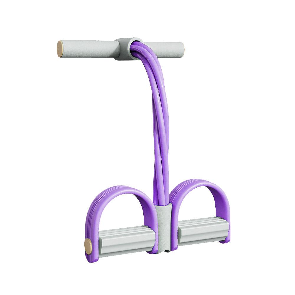 6 Tube Multifunction Pedal Resistance Band with Hand for Sit Up Home Gym Workout-Purple