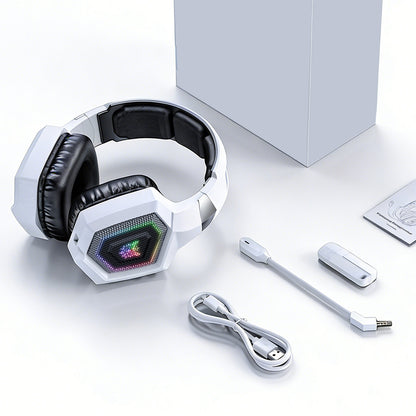2.4GHz Wireless Gaming Headset with Flip Microphone for PC-White