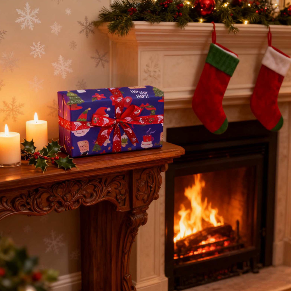 Christmas Wrapping Paper for Gift Wrap - Blue