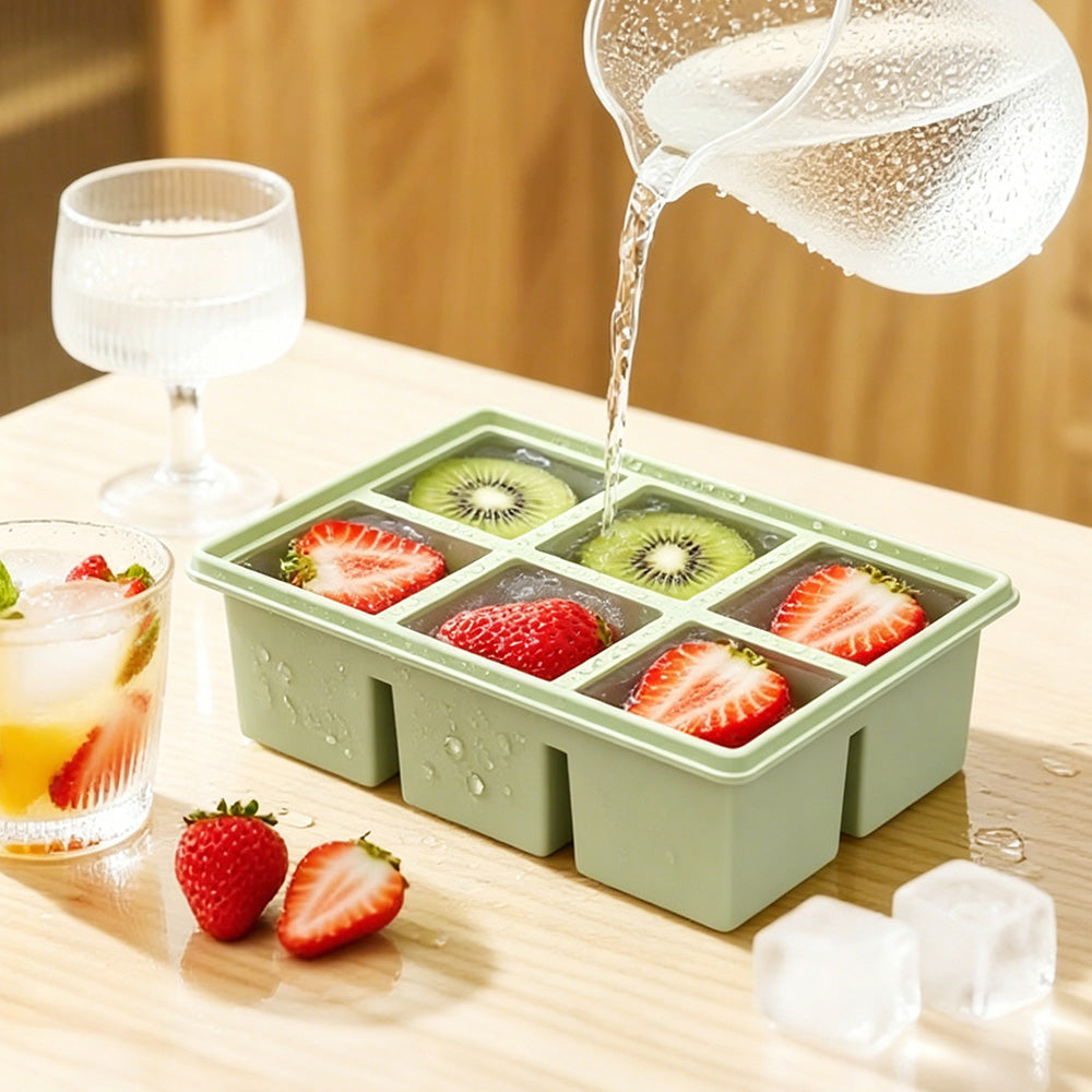 3 Pack Silicone Ice Cube Trays-Green