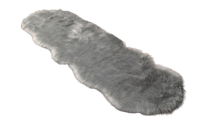 Luxury Soft Faux Sheepskin Fur Rugs for Bedside Floor Mat-Gray