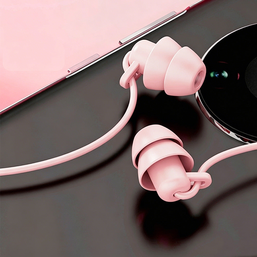 Wired Sleep Headphones in Ear Ultra Lightweight for Side Sleeper-Pink