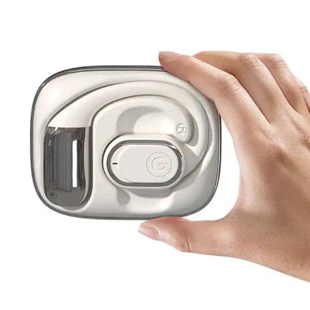 Bluetooth Open Ear Earbuds Wireless Headphones with Earhooks Air Conduction Headset with Mic for Running Workout White