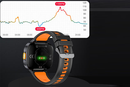 Smart Watch 2.0-Inch Fitness Watch with Flashlights Heart Rate Sleep Monitor Blood Oxygen 100 Sports Modes Activity Tracker-Orange