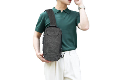 Travel Waterproof Anti-Theft Sling Chest Bag Backpack With USB Charge Port-Dark Gray