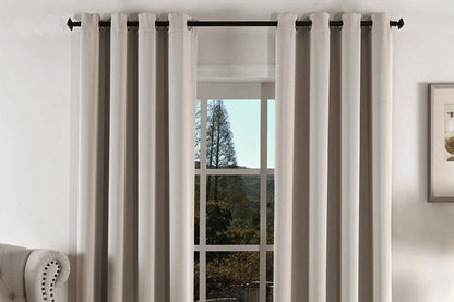 2 Pieces 100 Percent Blackout Curtain Panel - Khaki