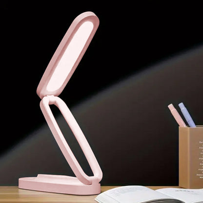 Foldable LED Desk Lamp Touch Dimmable Table Lamp Rechargeable Portable Reading Lamp for Office Home Pink