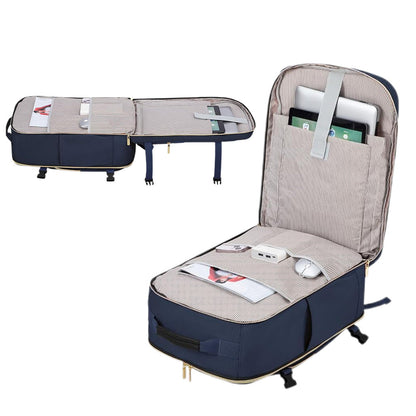 4Pcs Set Travel Luggage Bags 40L Backpack fits 17 inch Laptop with 3 Packing Cubes Navy