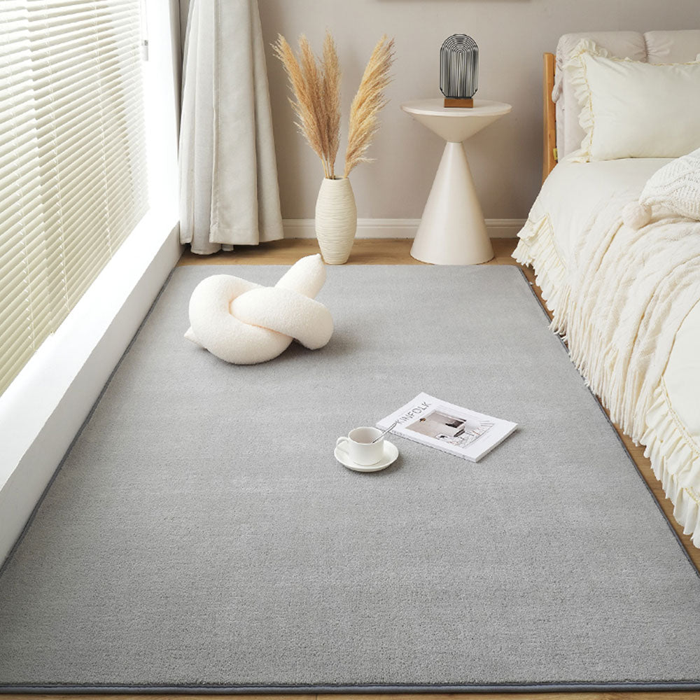 Coral Fleece Soft Carpet Fast Rebound Sponge Floor Mat-Grey