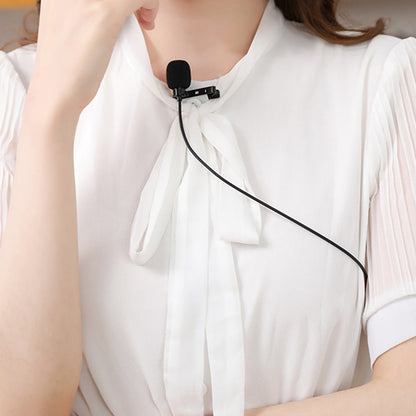 USB Lapel Microphone Clip-on Omnidirectional Microphone Lavalier Mic for Mobile Phone PC Recording Streaming 3.5mm Audio Interface