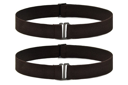 2Pcs Adjustable Stretch Belt Invisible Elastic Waistband for Pants Jeans-Coffee