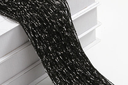 Shimmer Tassel String Door and Window Divider Curtain - Black
