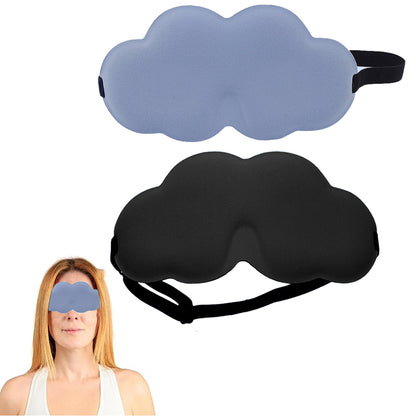 2pcs 3D Silk Eye Mask for Sleeping Clouds Shape Soft Eye Sleeping Blindfold -Black and Blue