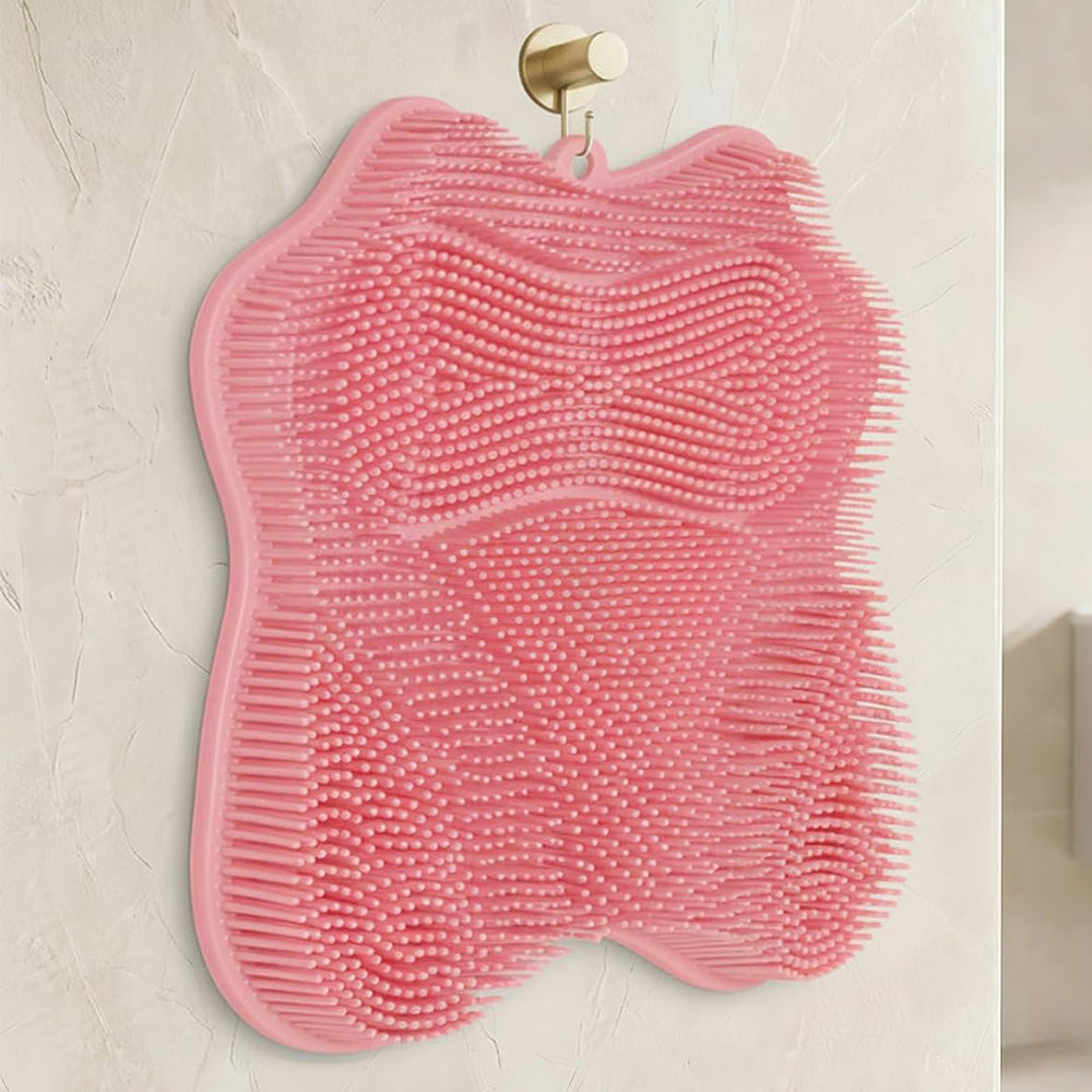 Non Slip Suction Back and Foot Cleaning Mat for Showers - Pink