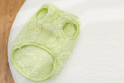 Sherpa Fleece Dog Jumper Sweater with D-Ring for Small Dogs Chihuahua Yorkshire -Green