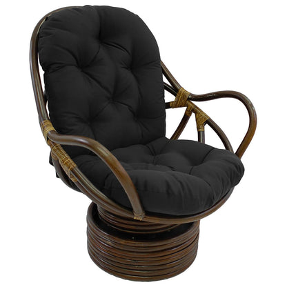 Solid Color Seat Cushion for Swivel Rocker Chair for Home Garden High Back Hammock Black