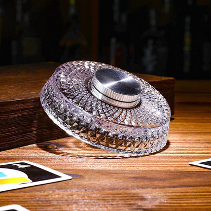 270ml Rotating Whiskey Glass Transparent Glass- Bubble Style